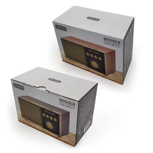 JMT-979018 Retro Portable Bluetooth Speaker with Subwoofer, USB Power Supply, and Built-in Battery - Available in Black, Mahogany, and White Wood Grain