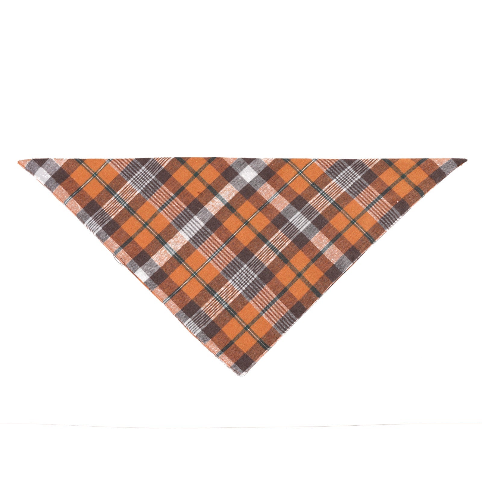 JMT-979146 Cotton Check Triangle Scarf for Pets - Winter Accessory in Purple Black, Orange Black, and Orange White