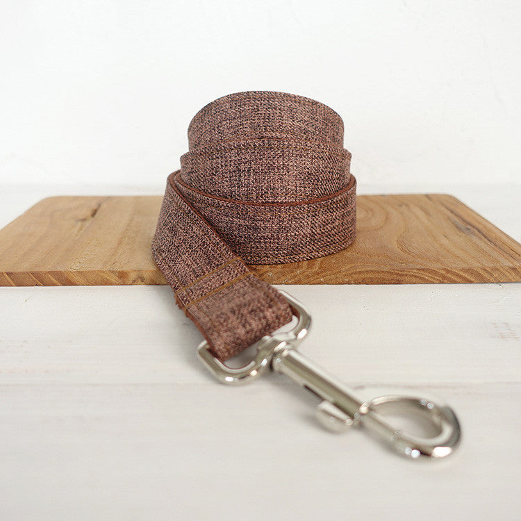 JMT-979338 Brown Polyester Dog Traction Collar - Adjustable Sizes XS to XL, Durable Design for Pet Control