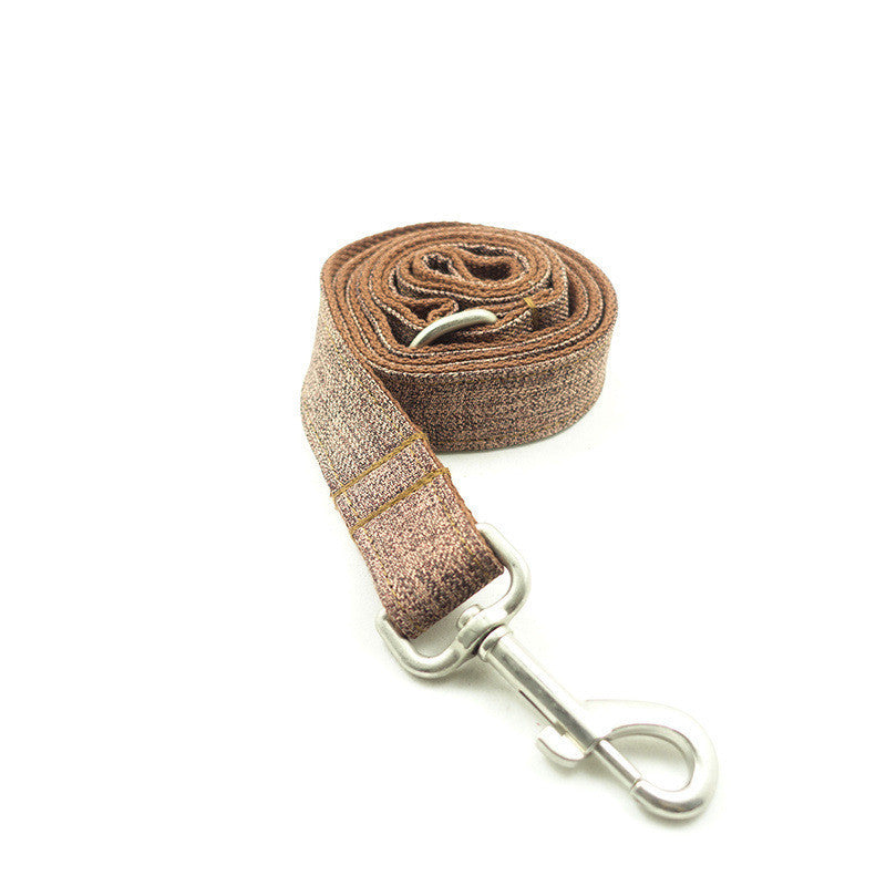 JMT-979338 Brown Polyester Dog Traction Collar - Adjustable Sizes XS to XL, Durable Design for Pet Control