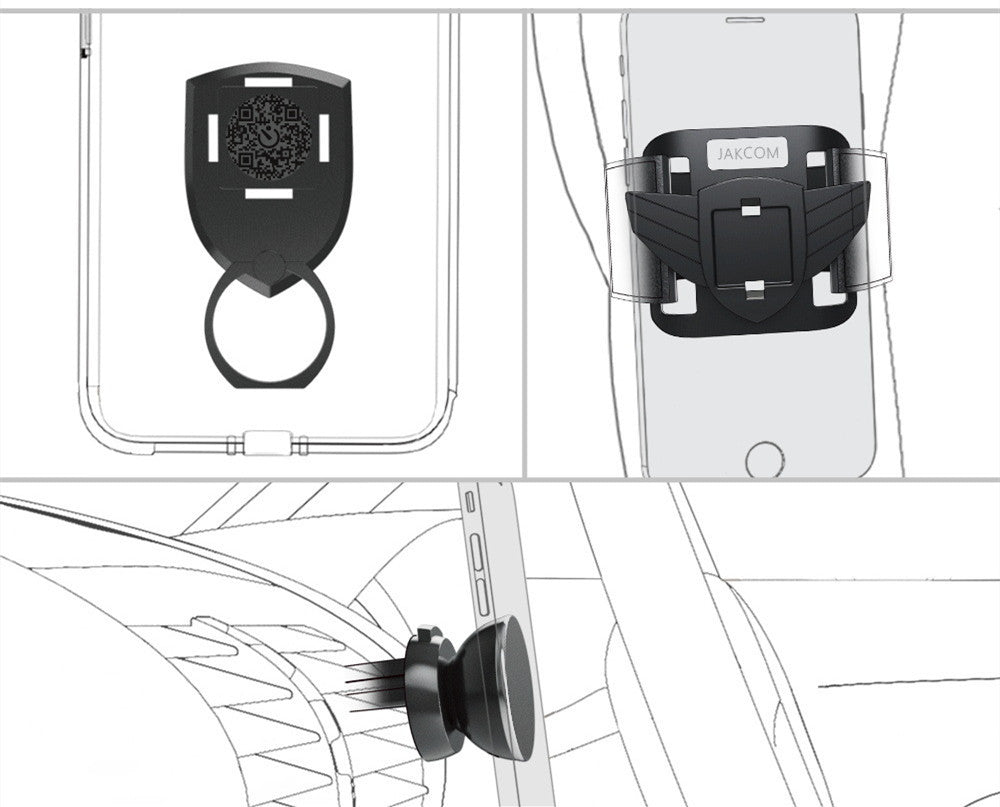 JMT-979530 Universal Magnetic Phone Holder for Bedside and Wall Mounting - Adjustable Metal Bracket