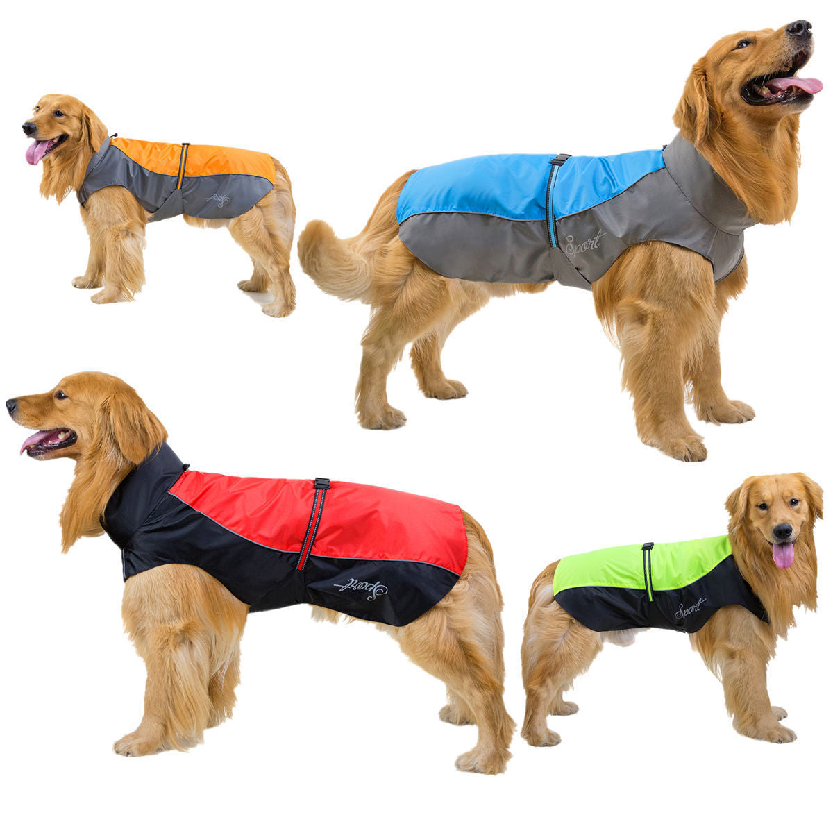JMT-979594 Extra Large Waterproof Pet Raincoat for Big Dogs - Available in Multiple Colors