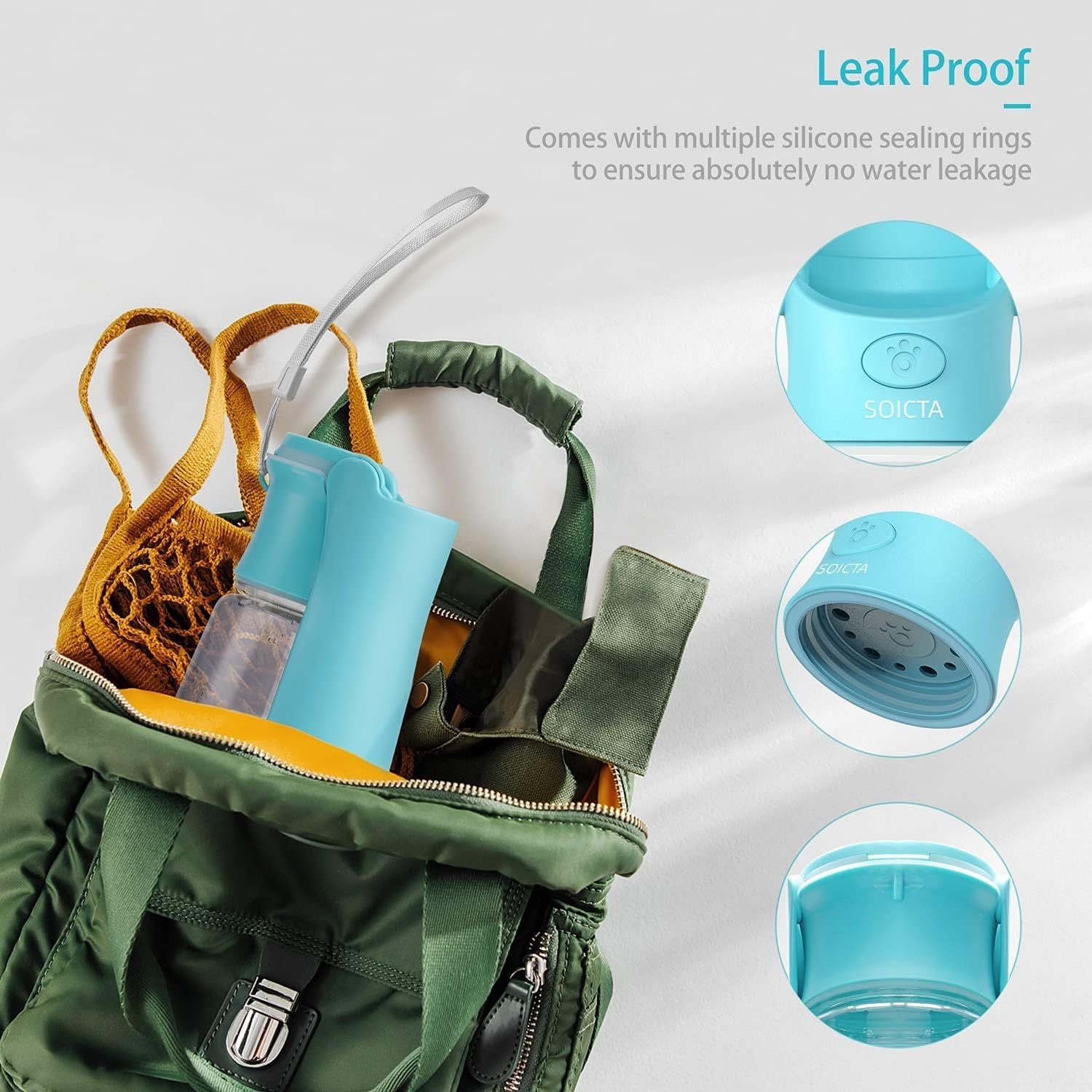 JMT-979658 Portable Dog Water Bottle with Foldable Design and Leak-Proof Features for All Dog Sizes