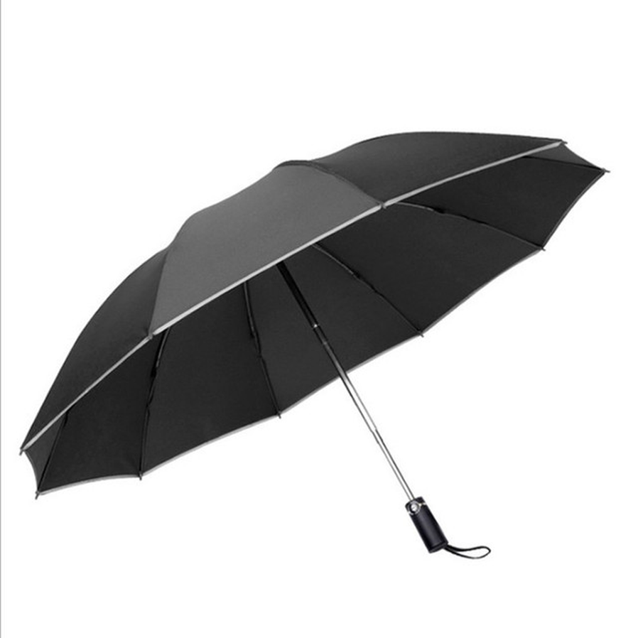 JMT-979722 Inverted Travel Umbrella with 10 Ribs, Auto Close Feature, Reflective Stripes for Safety at Night