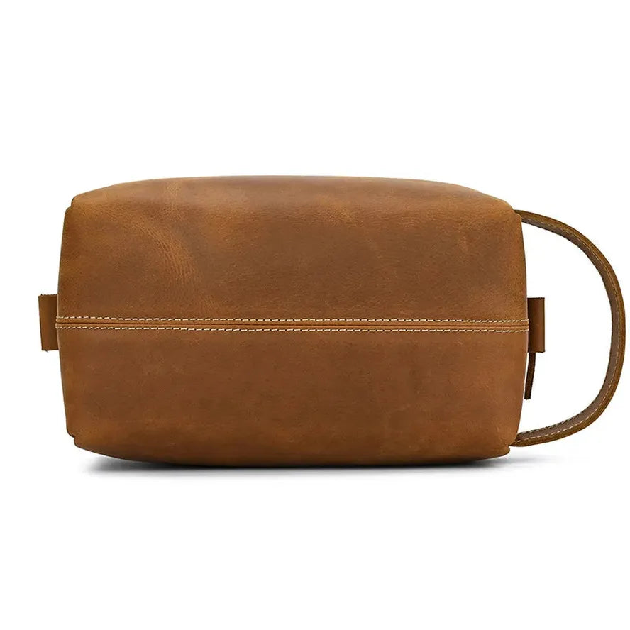 JMT-979722 Vintage Leather Multifunctional Travel Clutch and Toiletry Bag for Men and Women