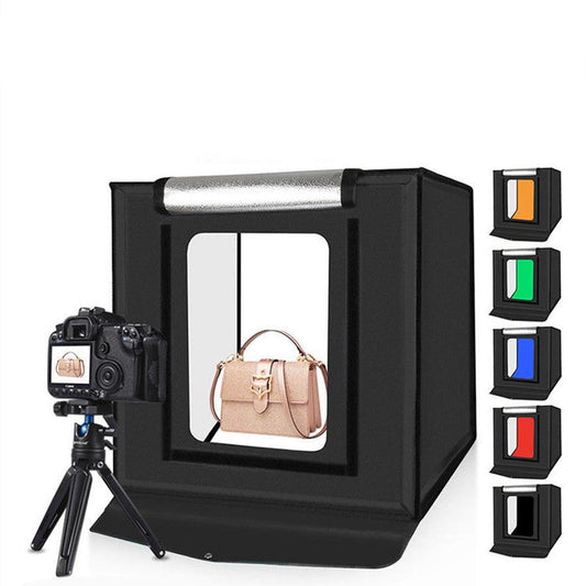 JMT-980362 40CM Adjustable Folding LED Soft Light Box with 6-Color Backdrops
