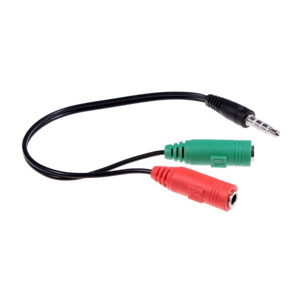 JMT-981002 3.5mm Mobile Phone to Headphone and Microphone Converter Adapter