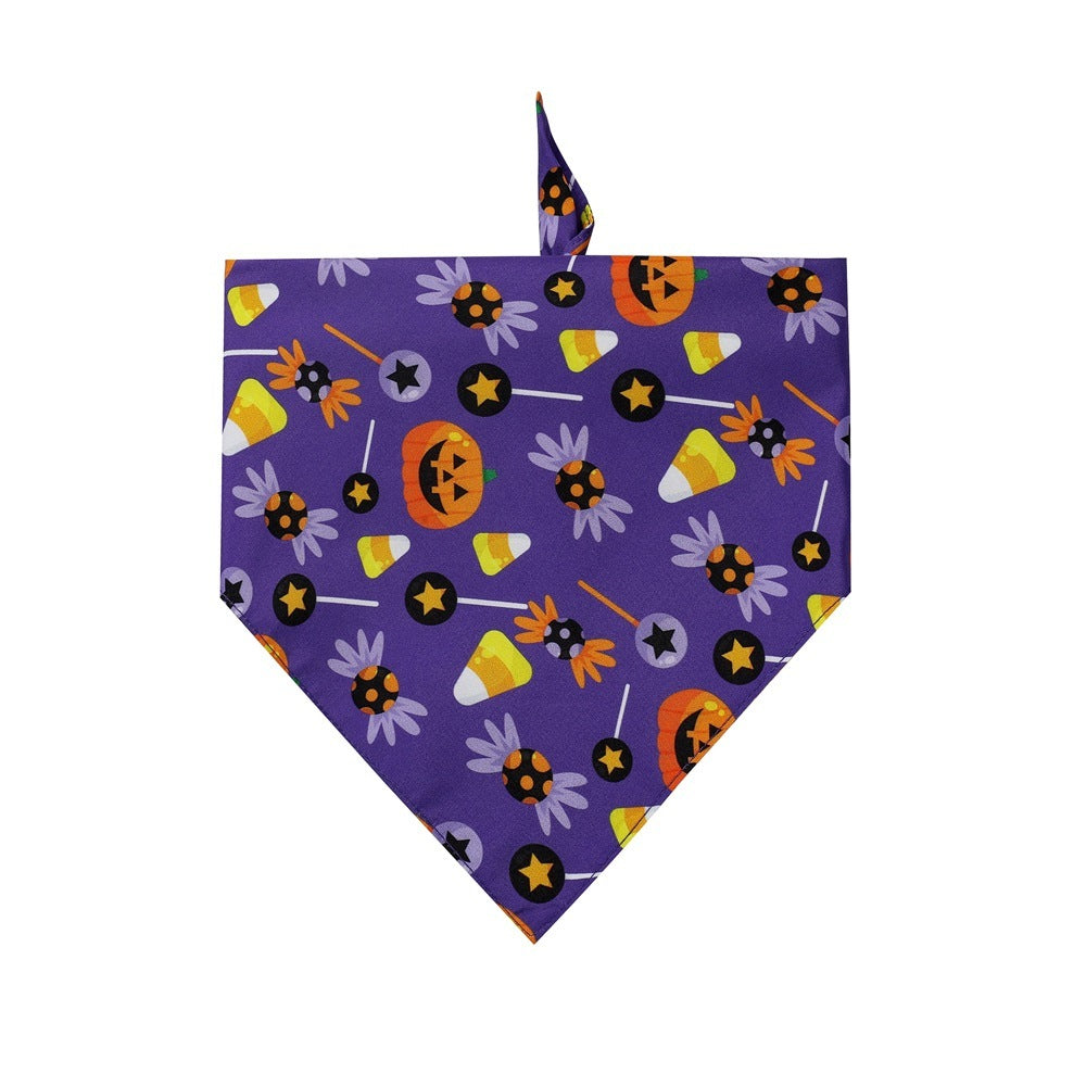 JMT-981450 Halloween Dog Bib Triangle Towel - Polyester Saliva Towel for Dogs in Various Styles