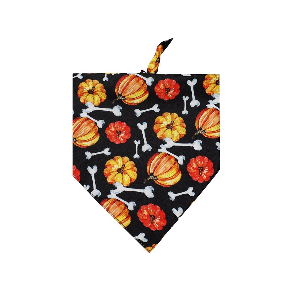 JMT-981450 Halloween Dog Bib Triangle Towel - Polyester Saliva Towel for Dogs in Various Styles