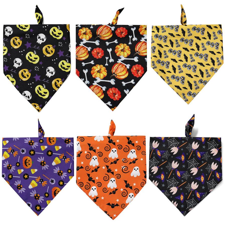 JMT-981450 Halloween Dog Bib Triangle Towel - Polyester Saliva Towel for Dogs in Various Styles