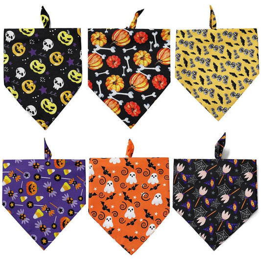 JMT-981450 Halloween Dog Bib Triangle Towel - Polyester Saliva Towel for Dogs in Various Styles
