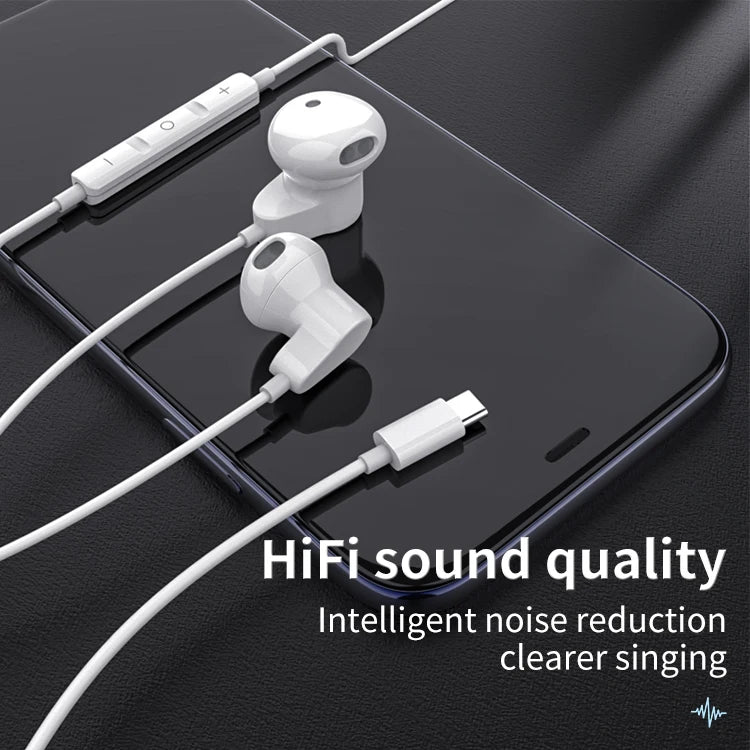 JMT-981642 Wired In-Ear Earphones with Microphone and Volume Control for iPhone 15 - Super Bass Sound