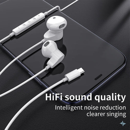 JMT-981642 Wired In-Ear Earphones with Microphone and Volume Control for iPhone 15 - Super Bass Sound