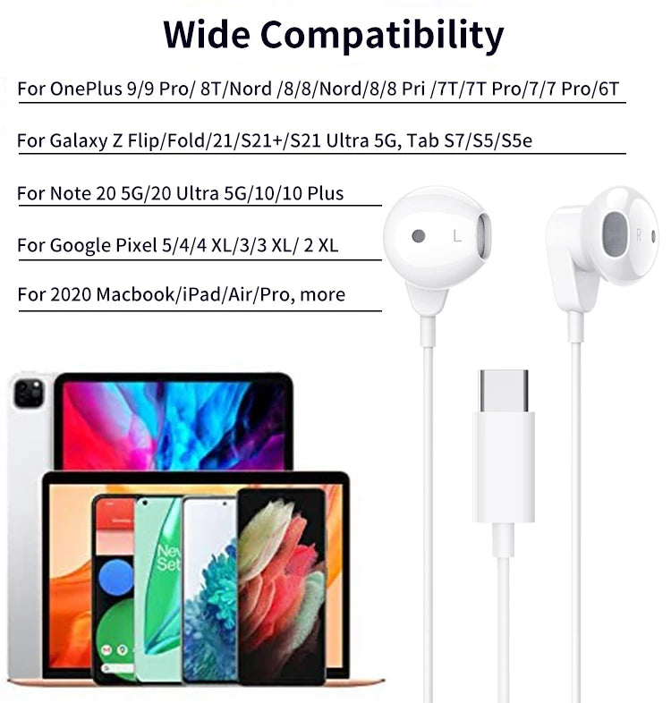 JMT-981642 Wired In-Ear Earphones with Microphone and Volume Control for iPhone 15 - Super Bass Sound