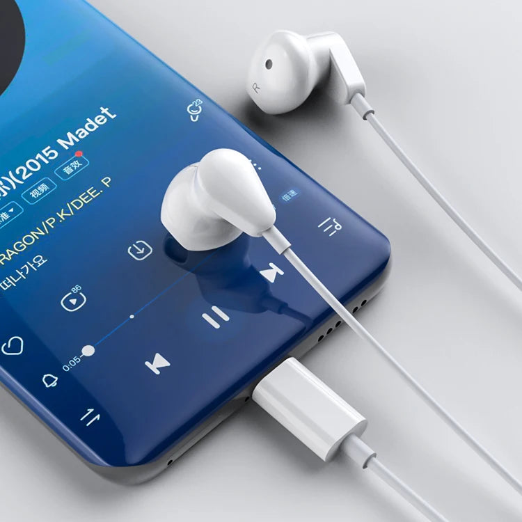 JMT-981642 Wired In-Ear Earphones with Microphone and Volume Control for iPhone 15 - Super Bass Sound