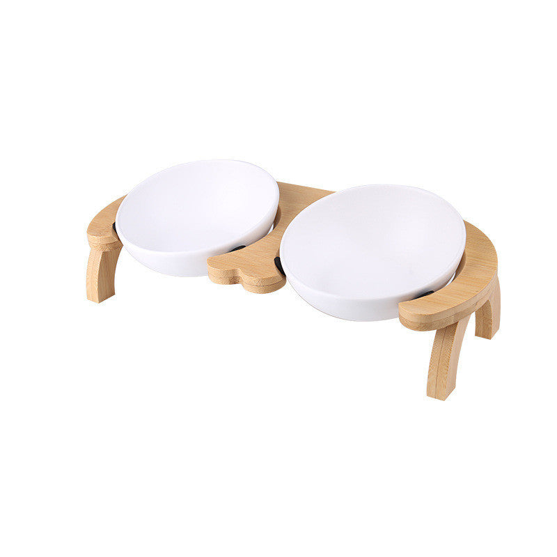 JMT-982154 Adjustable Ceramic Cat Food Bowl with Stand - Ideal for Comfortable Feeding - Available in 15CM & 18CM Sizes