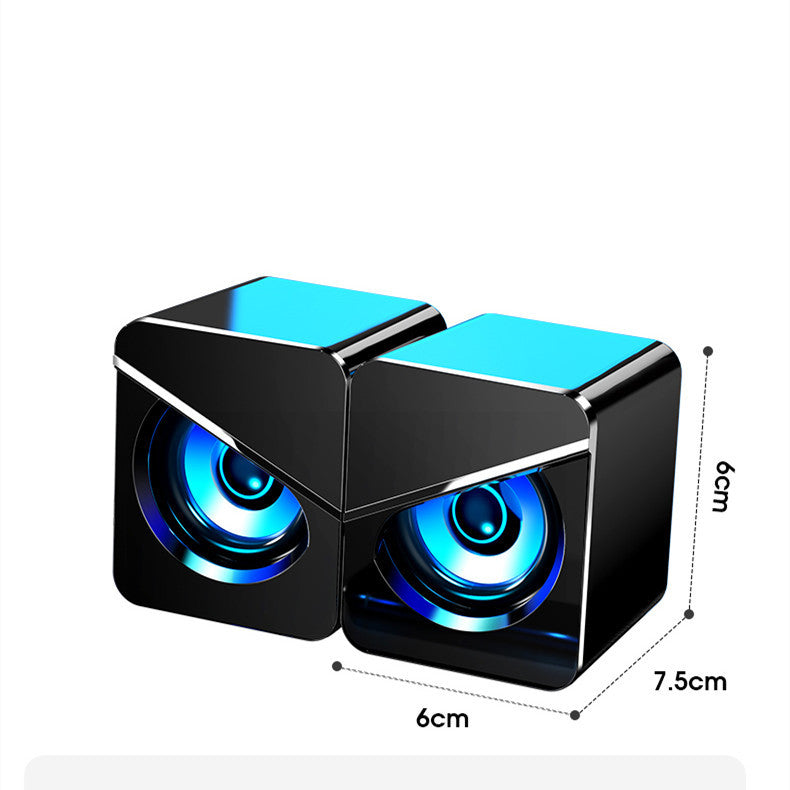 JMT-982154 USB Wired Mini Stereo Speakers with Volume Control for Desktop and Notebook Use