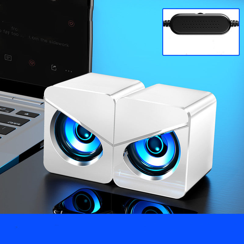 JMT-982154 USB Wired Mini Stereo Speakers with Volume Control for Desktop and Notebook Use