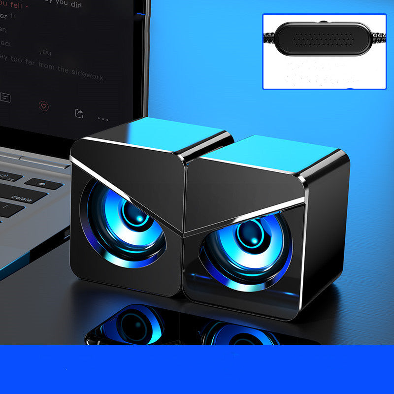 JMT-982154 USB Wired Mini Stereo Speakers with Volume Control for Desktop and Notebook Use