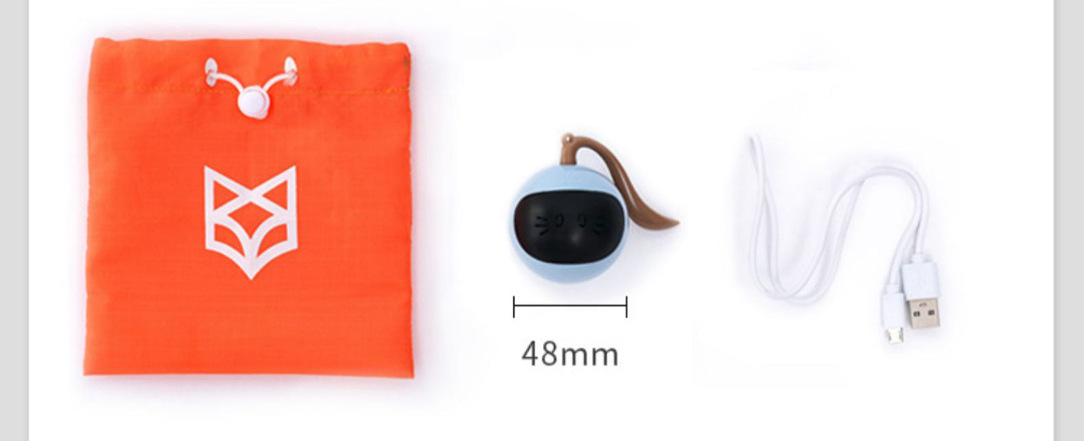 JMT-982282 Interactive Fitness Ball Toy for Cats - Fog Blue, Plastic, 48mm Diameter, 60g