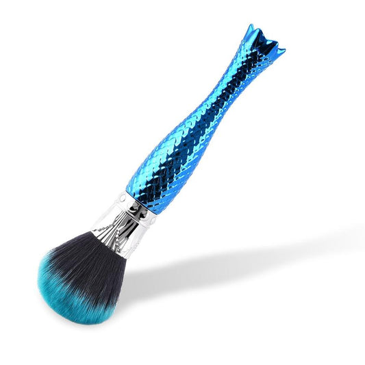 JMT-982410 Portable Nylon Bristle Makeup Brush with Blue Handle