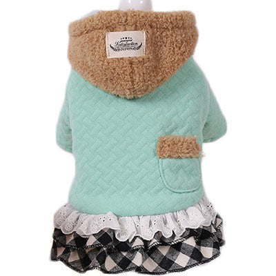 JMT-982602 Cozy Cotton Dog Skirt and Hooded Coat in Pink and Green Options