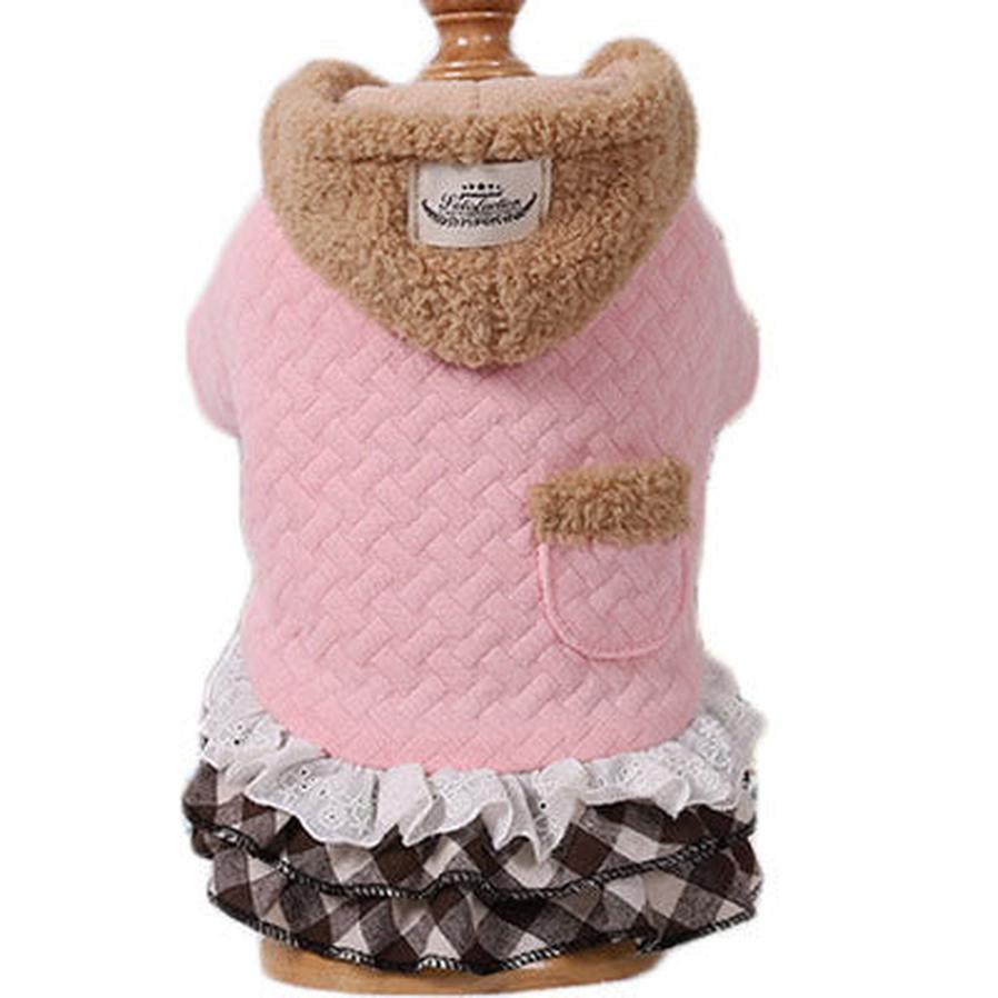 JMT-982602 Cozy Cotton Dog Skirt and Hooded Coat in Pink and Green Options