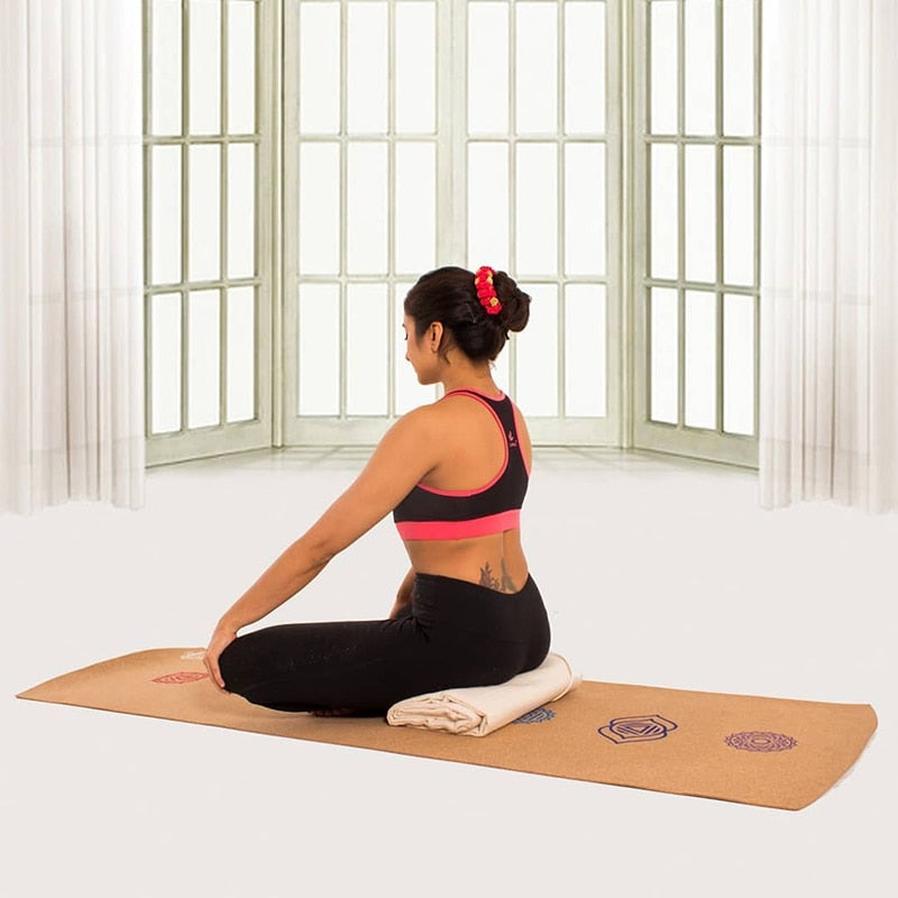 JMT-983178 7 Chakra Cork Yoga Mat for Balanced Energy and Eco-Friendly Practice