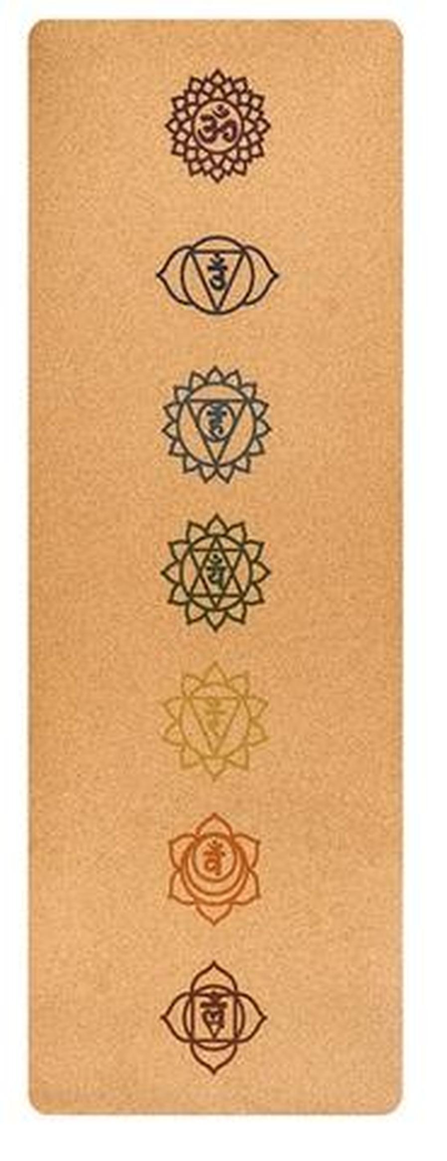JMT-983178 7 Chakra Cork Yoga Mat for Balanced Energy and Eco-Friendly Practice