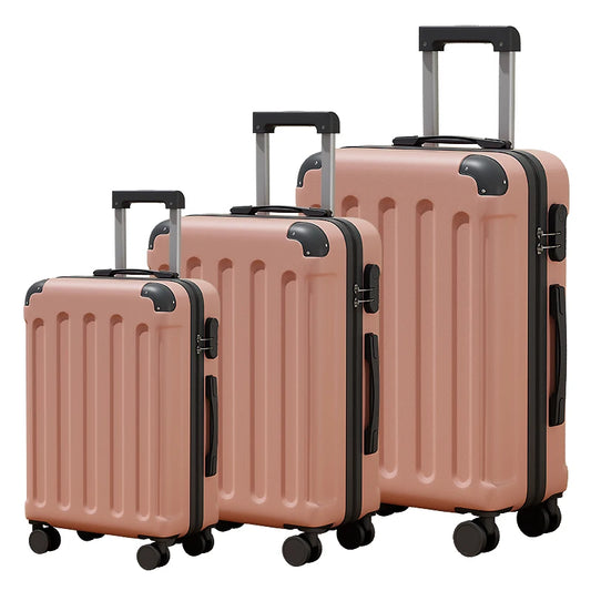 JMT-983178 Large Leather Travel Suitcase Set with Wheels - 4-Piece Luggage Collection for Easy Travel