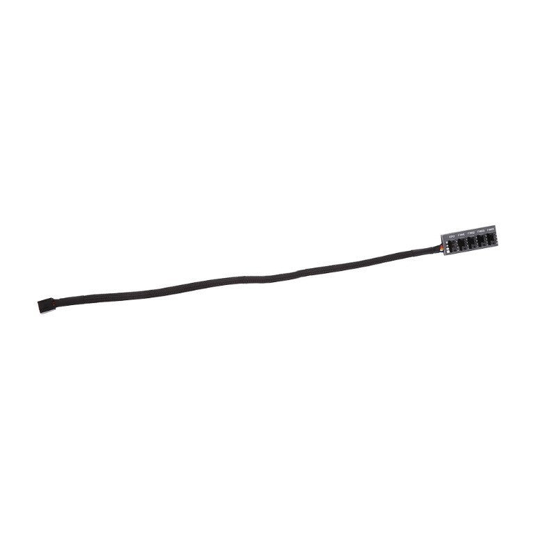 JMT-983306 5-Port 4-Pin PWM CPU Fan Hub with PWM Control for System Fans - Nylon & Plastic - Black