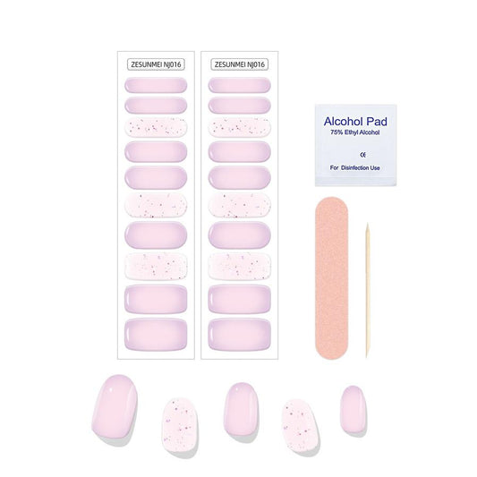JMT-983434 Full Paste Waterproof Nail Stickers with Alcohol Pad and Nail File - Embossed Pattern Design