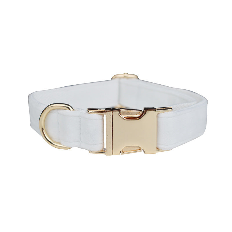 JMT-983626 Velvet Fabric Dog Collar with Leash, Bow, Flower, Dog Vest, and Poop Bag