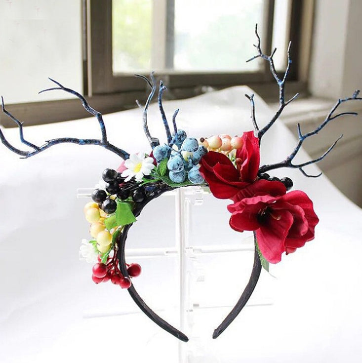 JMT-983818 Festive Christmas Antlers Headband for Holiday Celebrations