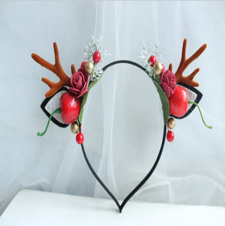 JMT-983818 Festive Christmas Antlers Headband for Holiday Celebrations