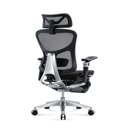 JMT-983882 Ergonomic Adjustable Swivel Office Chair with Aluminium Base, 7D Armrest and Footrest