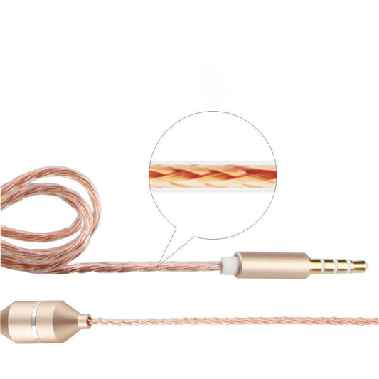 JMT-983946 Wired Earplug Headphones with Microphone and Radiation-Proof Air Duct – Rose Gold and Local Gold Options