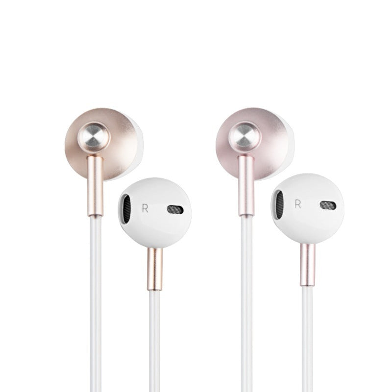 JMT-983946 Wired Earplug Headphones with Microphone and Radiation-Proof Air Duct – Rose Gold and Local Gold Options