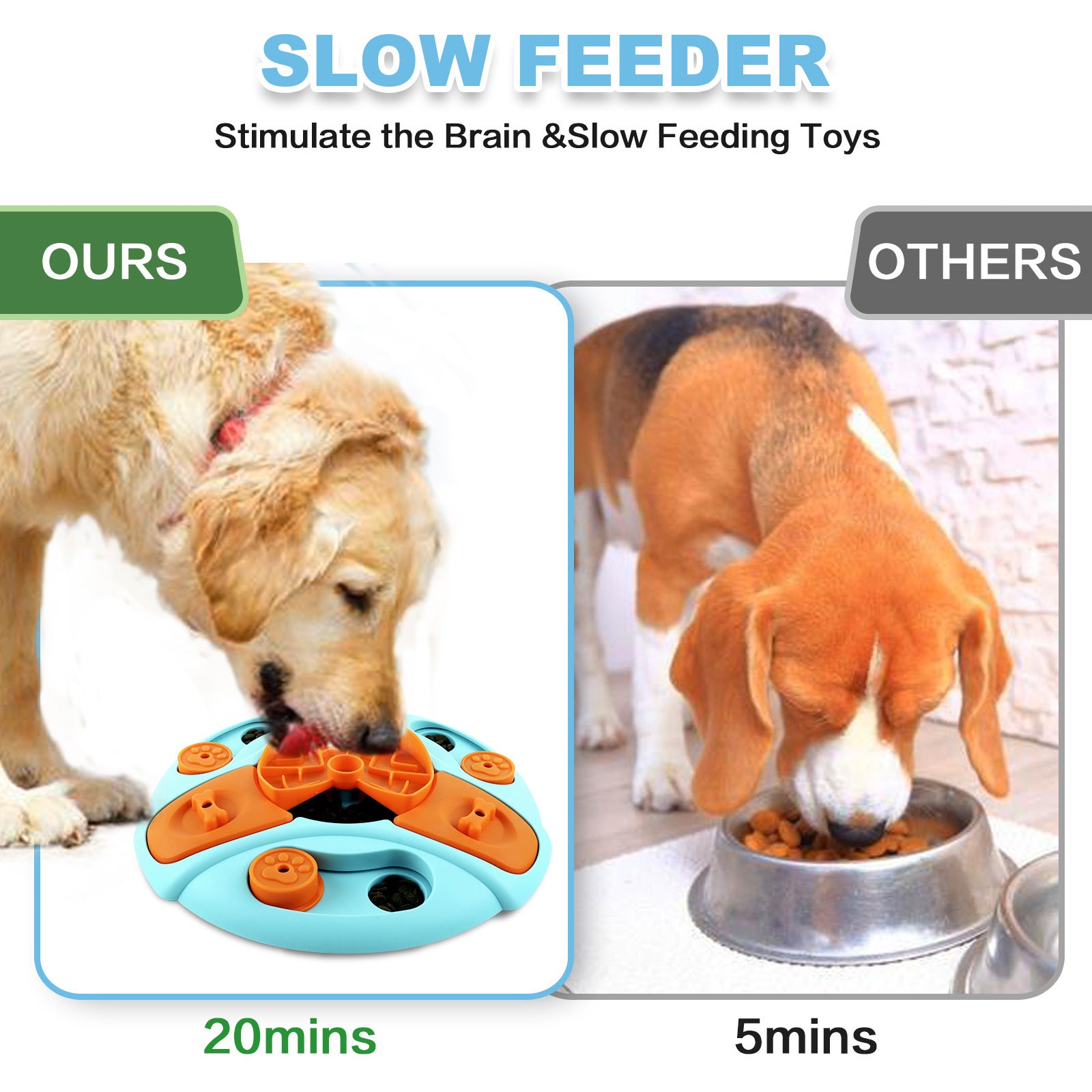 JMT-984266 Interactive Dog Puzzle Toy - Slow Feeder for Cognitive Development and Reduced Destructive Behavior, 28x28x4.5cm
