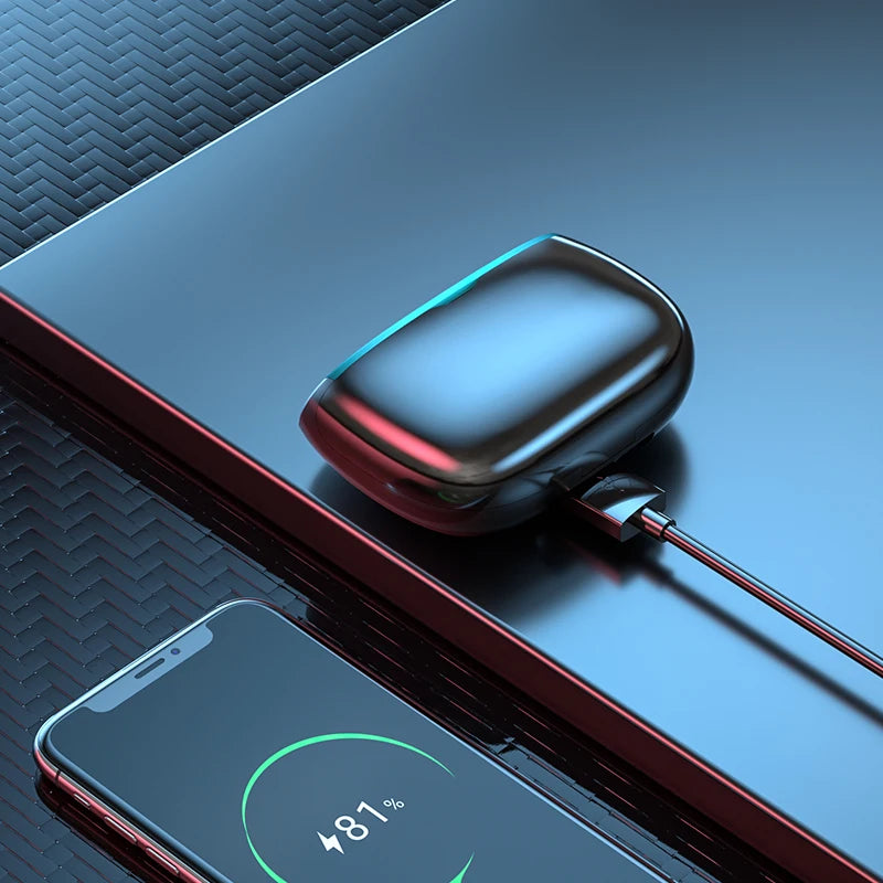 JMT-984458 True Wireless LED Display Earbuds with Noise Cancellation and Powerbank Charging Case