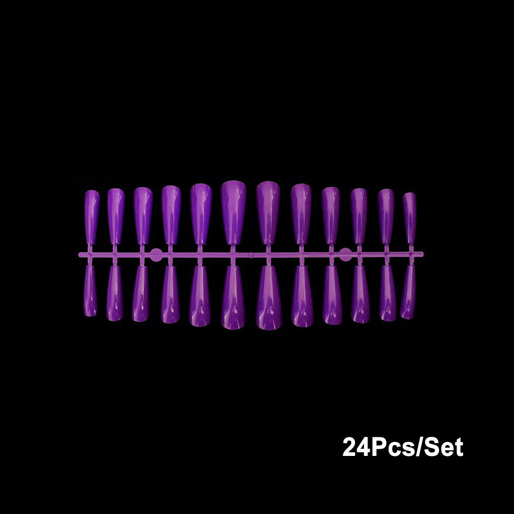 JMT-984586 24 Trapezoidal Long False Ballet Nails for Acrylic, Gel, or Fiberglass Designs