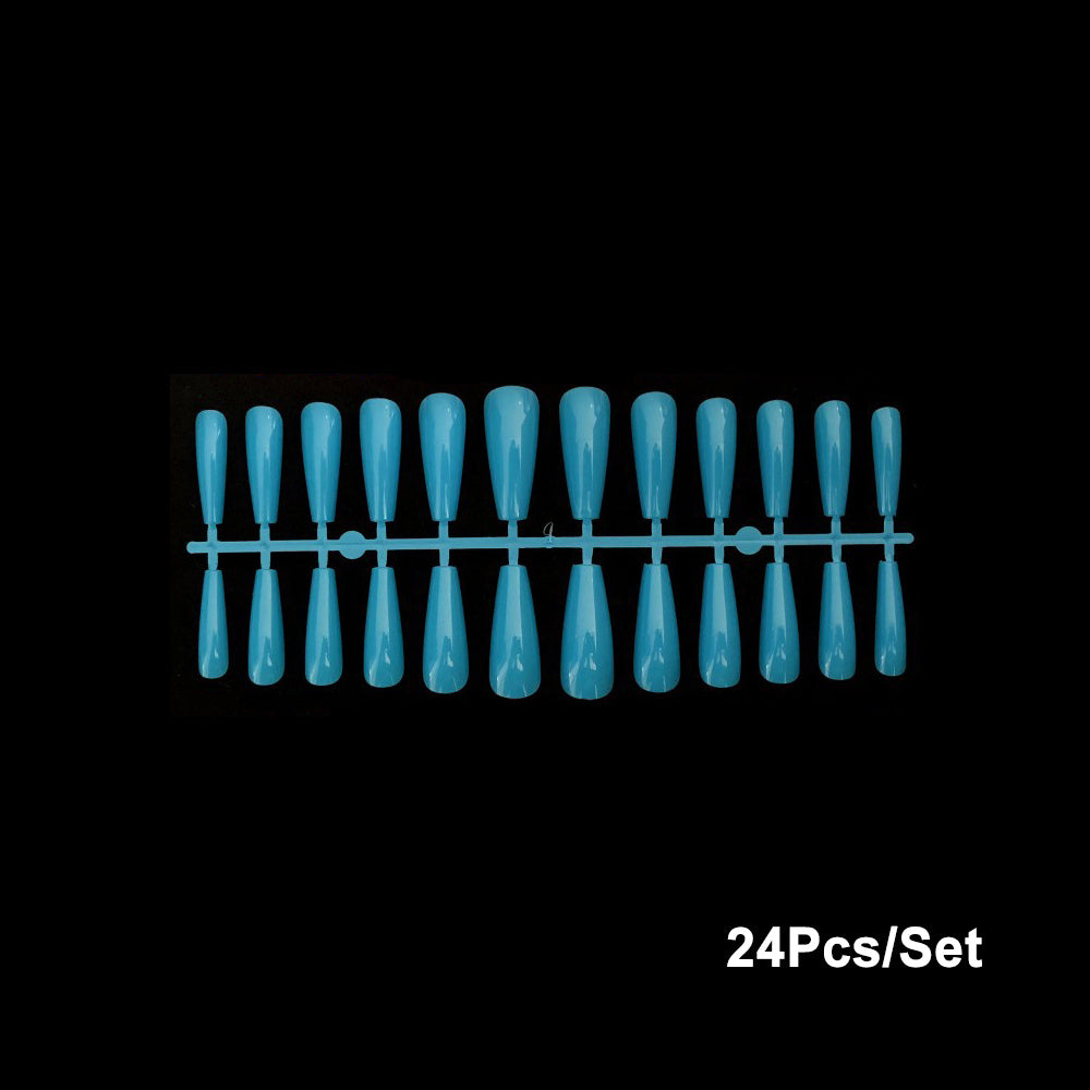 JMT-984586 24 Trapezoidal Long False Ballet Nails for Acrylic, Gel, or Fiberglass Designs
