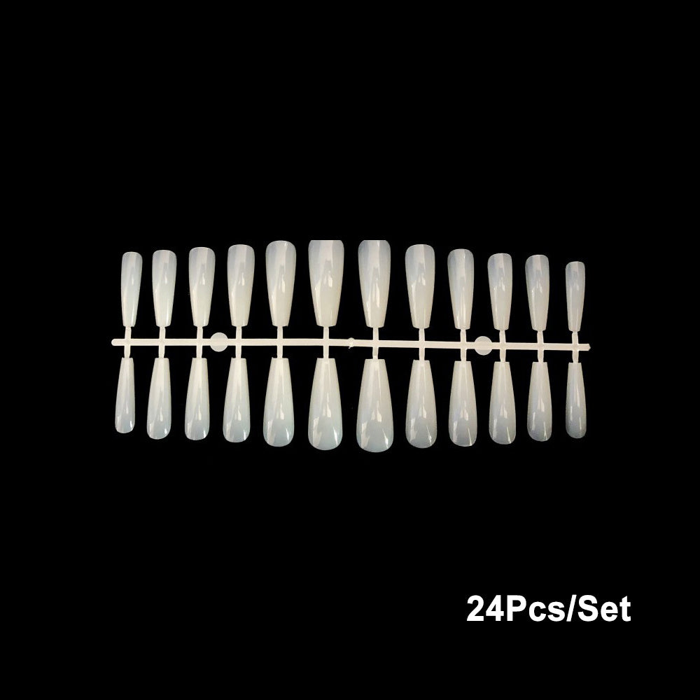 JMT-984586 24 Trapezoidal Long False Ballet Nails for Acrylic, Gel, or Fiberglass Designs