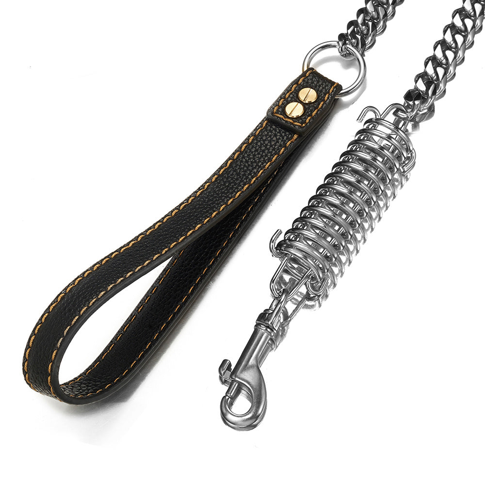 JMT-984778 Stainless Steel Dog Traction Rope - 15mm Wide, 120CM Long, Stylish and Comfortable for Bulldogs