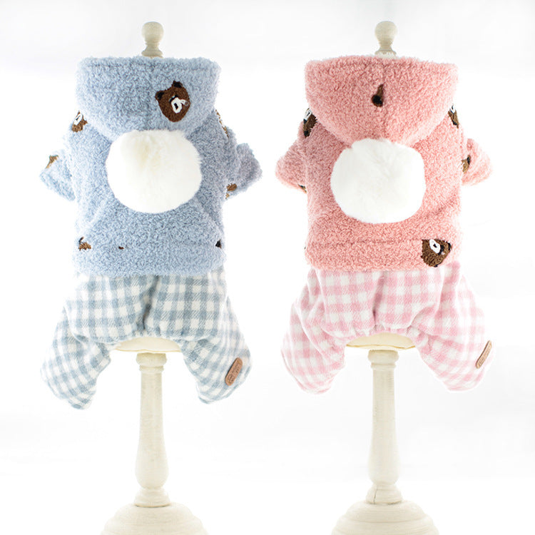 JMT-984906 Plush Warm Casual Dog Clothes for All Breeds - Available in Pink and Blue