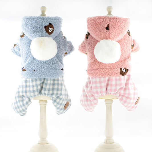 JMT-984906 Plush Warm Casual Dog Clothes for All Breeds - Available in Pink and Blue