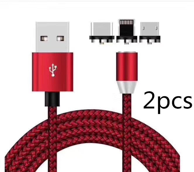 JMT-984970 Three-in-One Magnetic Suction Head Charging Cable for Android and Apple Devices, 1m Length