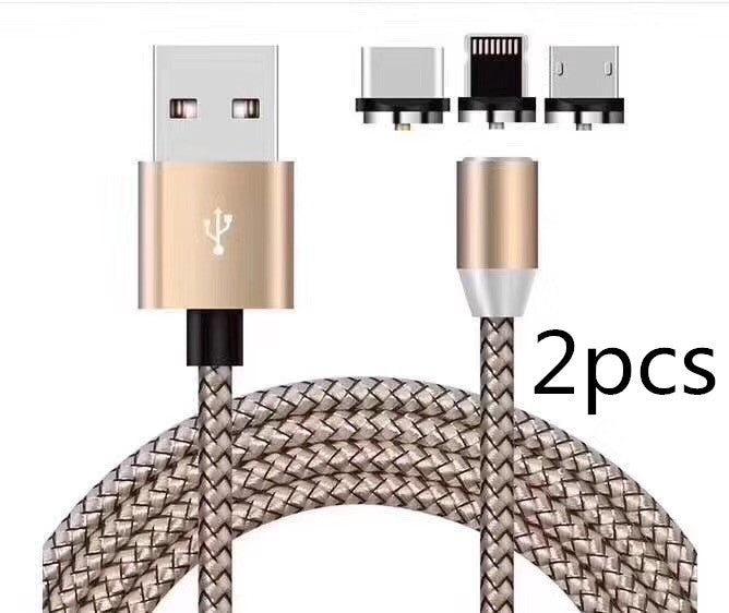 JMT-984970 Three-in-One Magnetic Suction Head Charging Cable for Android and Apple Devices, 1m Length