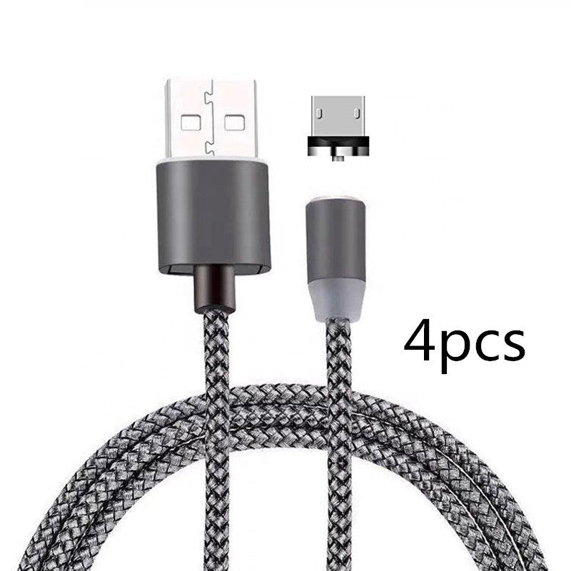 JMT-984970 Three-in-One Magnetic Suction Head Charging Cable for Android and Apple Devices, 1m Length