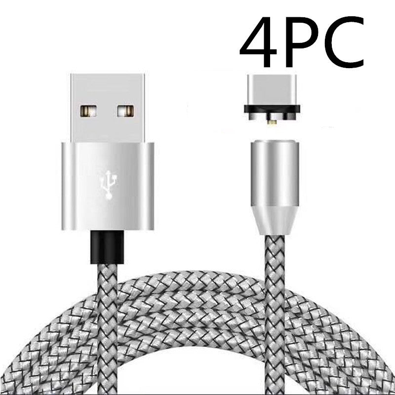JMT-984970 Three-in-One Magnetic Suction Head Charging Cable for Android and Apple Devices, 1m Length